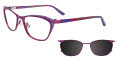 EasyClip EC456 With Magnetic Clip-On Lens Satin Purple & Light Purple with Polarized Purple Clip on Lens (80)  Eyeglasses - Color Image