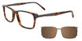EasyClip EC466 With Magnetic Clip-On Lens Demi Brown with Polarized Clip on Lens (010) Eyeglasses - Color Image