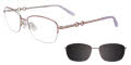 EasyClip EC469 With Magnetic Clip-On Lens Shiny Light Pink & Silver w/ Polarized Clip on Lens (030) Eyeglasses - Color Image