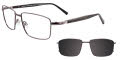 EasyClip EC470 With Magnetic Clip-On Lens Matte Dark Grey with Polarized Clip on Lens (020) Eyeglasses - Color Image
