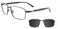 EasyClip EC470 With Magnetic Clip-On Lens Satin Black with Polarized Clip on Lens (090) Eyeglasses - Color Image