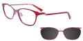 EasyClip EC478 With Magnetic Clip-On Lens Satin Light Plum & Burgundy with Polarized Clip on Lens (080) Eyeglasses - Color Image