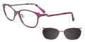 EasyClip EC478 With Magnetic Clip-On Lens Satin Light Purple & Purple with Polarized Clip on Lens (085) Eyeglasses - Color Image