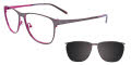 EasyClip EC487 With Magnetic Clip-On Lens Satin Dark Grey & Fuchsia with Polarized Clip on Lens (020) Eyeglasses - Color Image