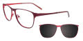 EasyClip EC487 With Magnetic Clip-On Lens Matte Red & Shiny Red with Polarized Clip on Lens (030) Eyeglasses - Color Image