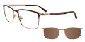 EasyClip EC496 With Magnetic Clip-On Lens Matte Dark Brown & Gold with Polarized Clip on Lens (010) Eyeglasses - Color Image