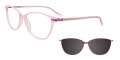 EasyClip EC504 With Magnetic Clip-On Lens Light Pink & Lavender with Polarized Clip on Lens (030) Eyeglasses - Color Image