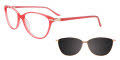 EasyClip EC504 With Magnetic Clip-On Lens Pink & Gold with Polarized Clip on Lens (035) Eyeglasses - Color Image