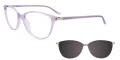 EasyClip EC504 With Magnetic Clip-On Lens Lilac & Silver with Polarized Clip on Lens (080) Eyeglasses - Color Image