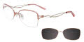 EasyClip EC508 With Magnetic Clip-On Lens Shiny Light Brown with Polarized Clip on Lens (10) Eyeglasses - Color Image