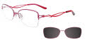 EasyClip EC508 With Magnetic Clip-On Lens Satin Pink with Polarized Clip on Lens (030) Eyeglasses - Color Image