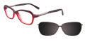 EasyClip EC336 With Magnetic Clip-On Lens Gradient Red with Grey Clip (30) - POLARIZED Eyeglasses - Color Image