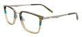 Easytwist ET9006 No Clip-On Lens Striped Olive & Green & Light Khaki/Steel (020) Eyeglasses - Color Image