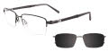 Easytwist N Clip CT233 With Magnetic Clip-On Lens Matte Dark Grey with Grey Clip On Lens (20) Eyeglasses - Color Image
