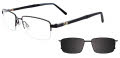 Easytwist N Clip CT233 With Magnetic Clip-On Lens Satin Black with Grey Clip on Lens (90) Eyeglasses - Color Image
