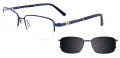 Easytwist N Clip CT255-With Magnetic Clip-On Lens Satin Blue w/Clip on Lens (50)  Eyeglasses - Color Image