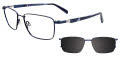Easytwist N Clip CT258 With Magnetic Clip-On Lens Satin Dark Blue (050) Eyeglasses - Color Image