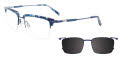 Easytwist N Clip CT260 With Magnetic Clip-On Lens Demi Blue & Dark Blue (050) Eyeglasses - Color Image