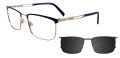 Easytwist N Clip CT264 With Magnetic Clip-On Lens Matte Dark Blue & Matte Steel (050) Eyeglasses - Color Image
