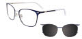 Easytwist N Clip CT267 With Magnetic Clip-On Lens Matte Navy & Silver (050) Eyeglasses - Color Image