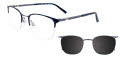 Easytwist N Clip CT268 With Magnetic Clip-On Lens Matt Demi Blue & Steel Blue (050) Eyeglasses - Color Image