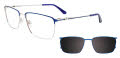 Easytwist N Clip CT269 With Magnetic Clip-On Lens Satin Blue & Silver (050) Eyeglasses - Color Image