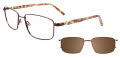 Easytwist N Clip CT271 With Magnetic Clip-On Lens Satin Dark Brown/ Brown Marbled (010) Eyeglasses - Color Image