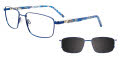 Easytwist N Clip CT271 With Magnetic Clip-On Lens Satin Blue/ Blue & Grey Marbled (050) Eyeglasses - Color Image
