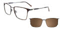 Easytwist N Clip CT273 With Magnetic Clip-On Lens Demi Brown & Black (010) Eyeglasses - Color Image