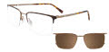 Easytwist N Clip CT274 With Magnetic Clip-On Lens Matte Demi Brown & Matte Gold (010) Eyeglasses - Color Image