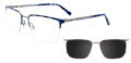 Easytwist N Clip CT274 With Magnetic Clip-On Lens Matte Demi Blue & Matte Light Blue (050) Eyeglasses - Color Image