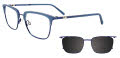 Easytwist N Clip CT275 With Magnetic Clip-On Lens Matte Blue & Satin Blue (050) Eyeglasses - Color Image