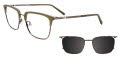 Easytwist N Clip CT275 With Magnetic Clip-On Lens Matte Khaki & Satin Steel (060) Eyeglasses - Color Image