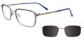 Easytwist N Clip CT279 with Magnetic Clip On Lens Cry Grey & Steel /Tortoise & LT Brown (20) Eyeglasses - Color Image