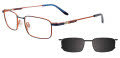 Easytwist N Clip CT282 with Magnetic Clip On Lens Blue & Copper (050) Eyeglasses - Color Image