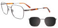 Easytwist N Clip CT283 with Magnetic Clip On Lens Dark Steel & Amber Tortoise (20) Eyeglasses - Color Image