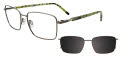 Easytwist N Clip CT286 with Magnetic Clip On Lens Steel & Olive (020) Eyeglasses - Color Image