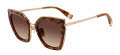 Furla SFU821 Shiny Brown Striped Havana (07HL) Sunglasses - Color Image