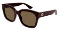 Gucci GG1338S Burgundy / Brown (005) Sunglasses - Color Image