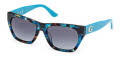 Guess GU00203-H Turquoise/Havana / Shiny Turquoise Lens (87P) Sunglasses - Color Image