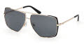 Guess GU00220 Matte Black / Shiny Pale Gold Lens (02A) Sunglasses - Color Image