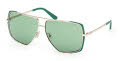 Guess GU00220 Matte Dark Green / Shiny Pale Gold Lens (97N) Sunglasses - Color Image