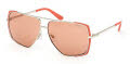 Guess GU00220 Shiny Light Orange / Shiny Pale Gold Lens (43E) Sunglasses - Color Image