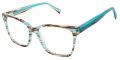 GX by Gwen Stefani GX091 Teal Stripe (TEA) Eyeglasses - Color Image
