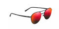 Maui Jim Half Moon - 890 Matte Black / HCL® Bronze HAWAII LAVA™ red mirror PolarizedPlus2 Lens (RM890-02) Sunglasses - Color Image