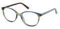 Hello Kitty HK 375 Blue Yellow Wood (2) Eyeglasses - Color Image