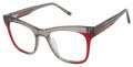 L.A.M.B. LA095 Grey Red (GRY) Eyeglasses - Color Image