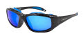 Rec Specs Liberty Sport Trailblazer H2O Shiny Matte Black Fade / Blue Mirror Aqua Lens (204) Sunglasses - Color Image