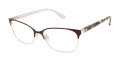 Lulu Guinness L212 Brown Rose Gold (BRN) Eyeglasses - Color Image