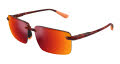 Maui Jim Laulima Shiny Reddish Havana with Hawaii Lava Lens Maui Pure Full Mirror (RM626-10) Sunglasses - Color Image